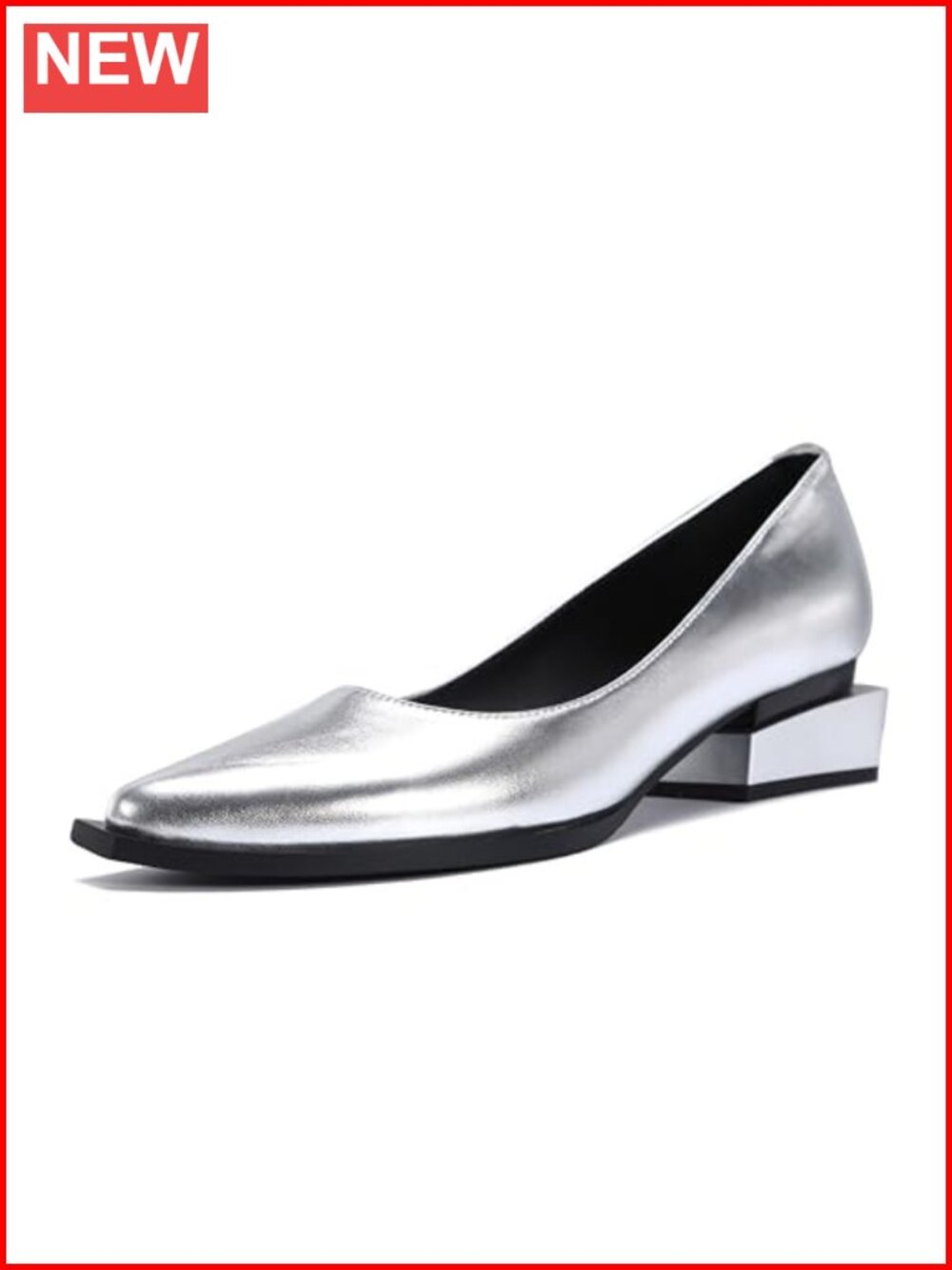 Patent Faux Leather Chunky Low Heel Pumps with Arch Support for Work Wedding